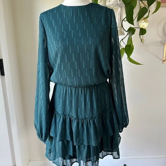 express green ruffle dress Hendrix Mini Dress main image 0